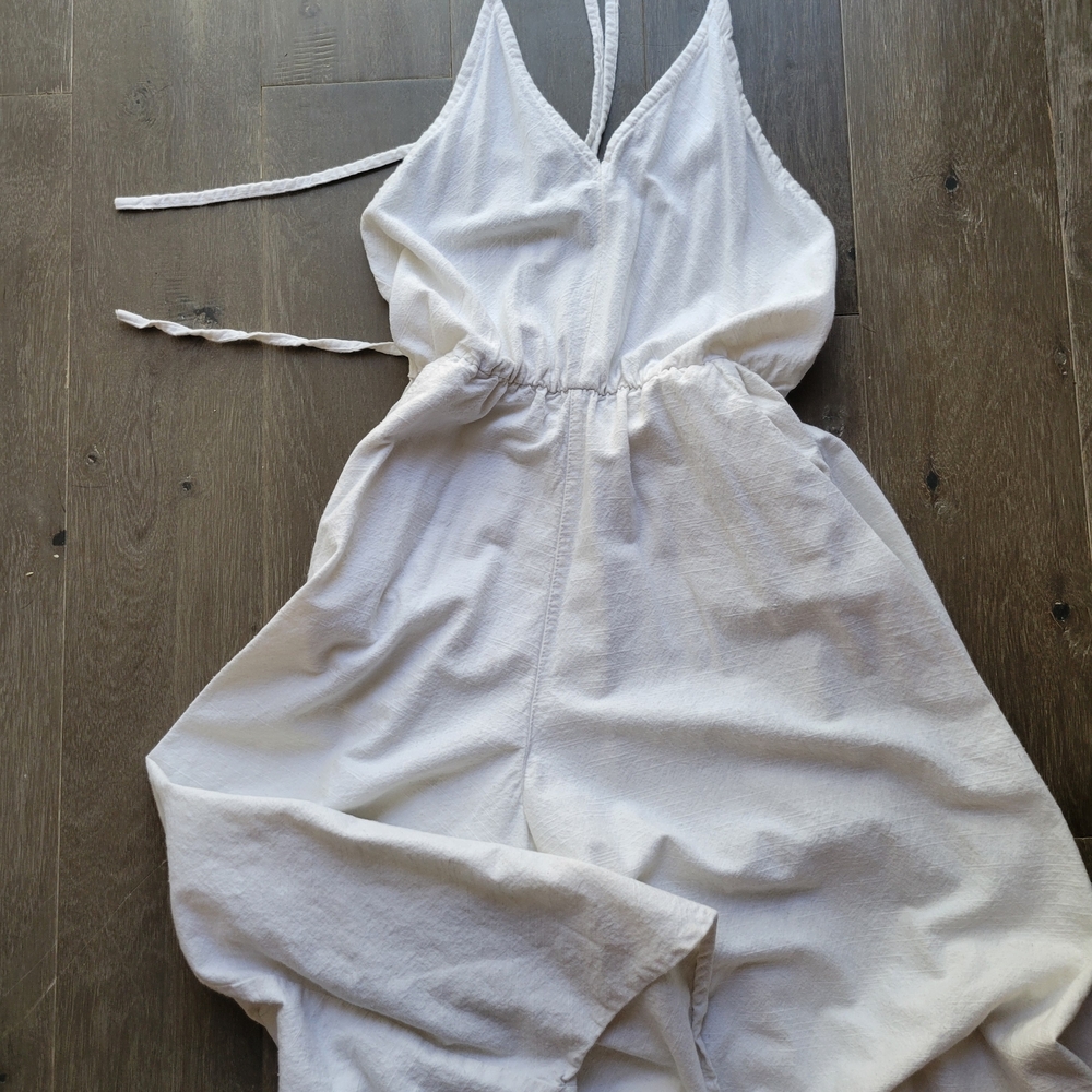 White Wide Leg Jumpsuit